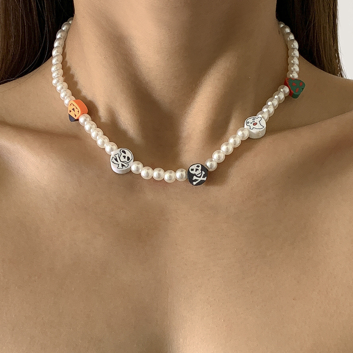 Wholesale Colorful Christmas Funny Pearl Necklace