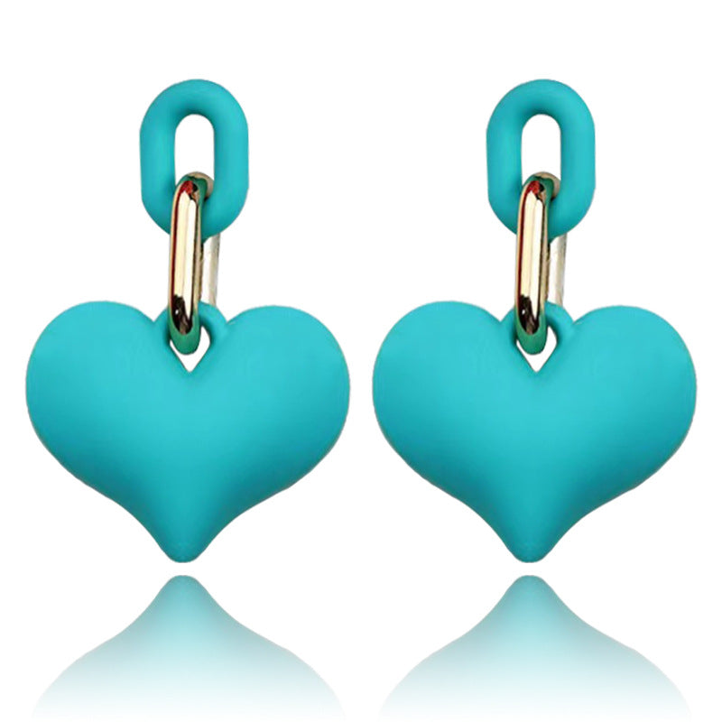 Wholesale Colorful acrylic heart earrings