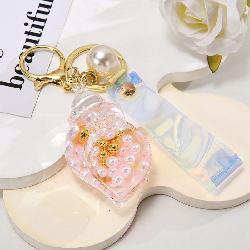Wholesale Pearl Small Conch Keychain Acrylic