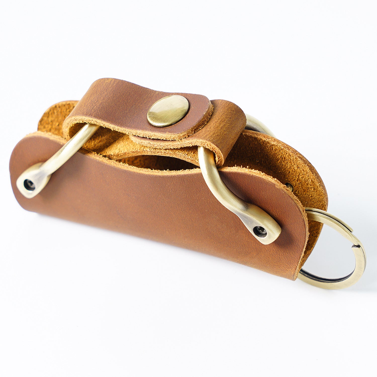 Wholesale Cowhide Creative Household Handmade Storage Leather Keychain