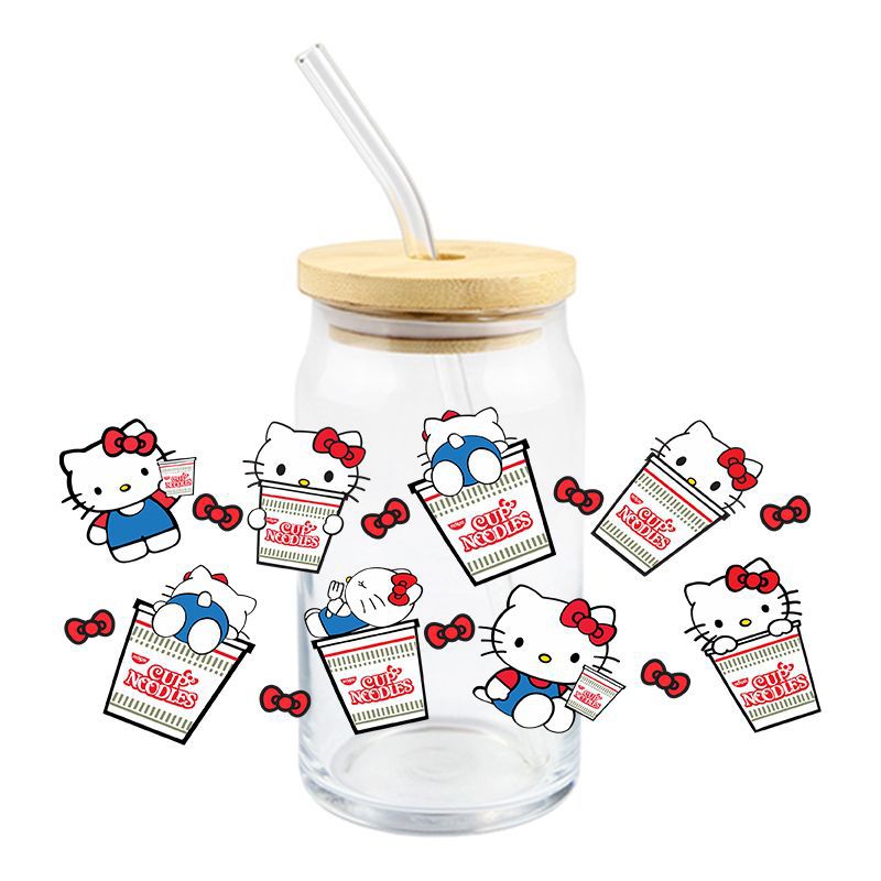 Wholesale 5pcs Cartoon Cute Cat 16oz Cup UV DTF Wraps OLY Exclusive