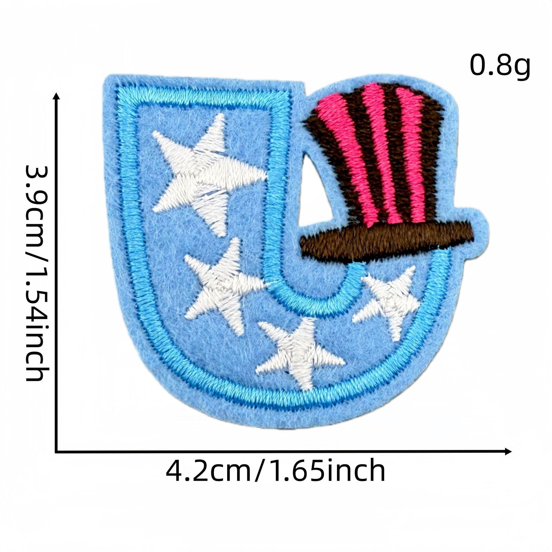 Wholesale Polyester Cartoon Alphabet Embroidery Patches Iron On DIY Clothing Bag Accessory