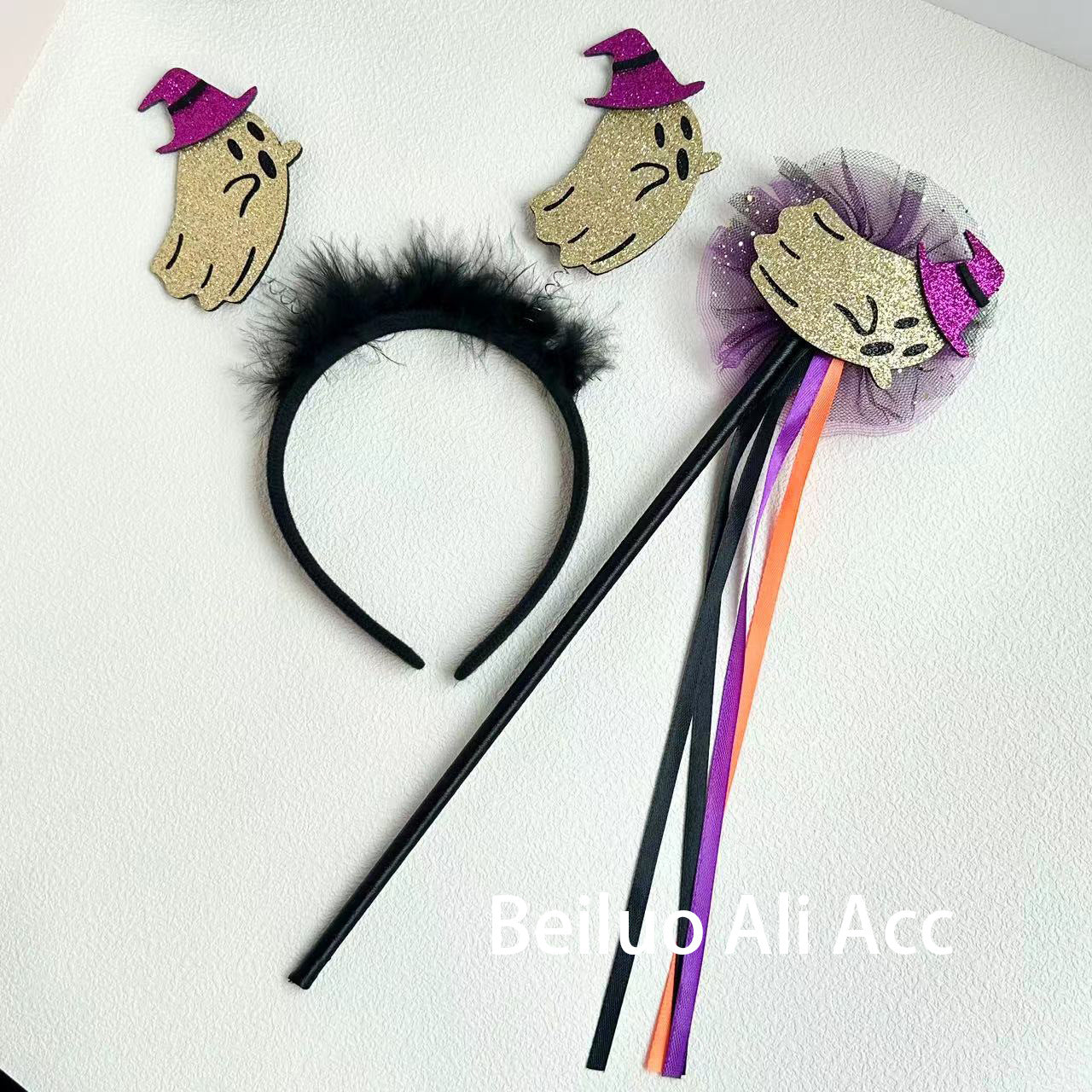 Wholesale 10Pcs Halloween skull funny party cosplay props magic wand headband