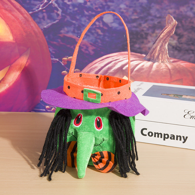 Wholesale Halloween Decorations, Witch Pumpkin Tote Bags Candy Cloth Bag