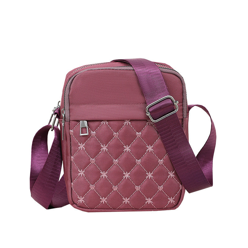 Wholesale Oxford Cloth Shoulder Bag Embroidered Thread Diamond Cross Body Bag Leisure Mobile Phone Bag Travel Bag