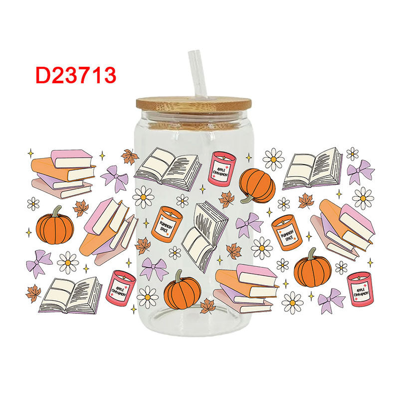 Wholesale Pumpkin Books Daily 16oz Cup UV DTF Wraps