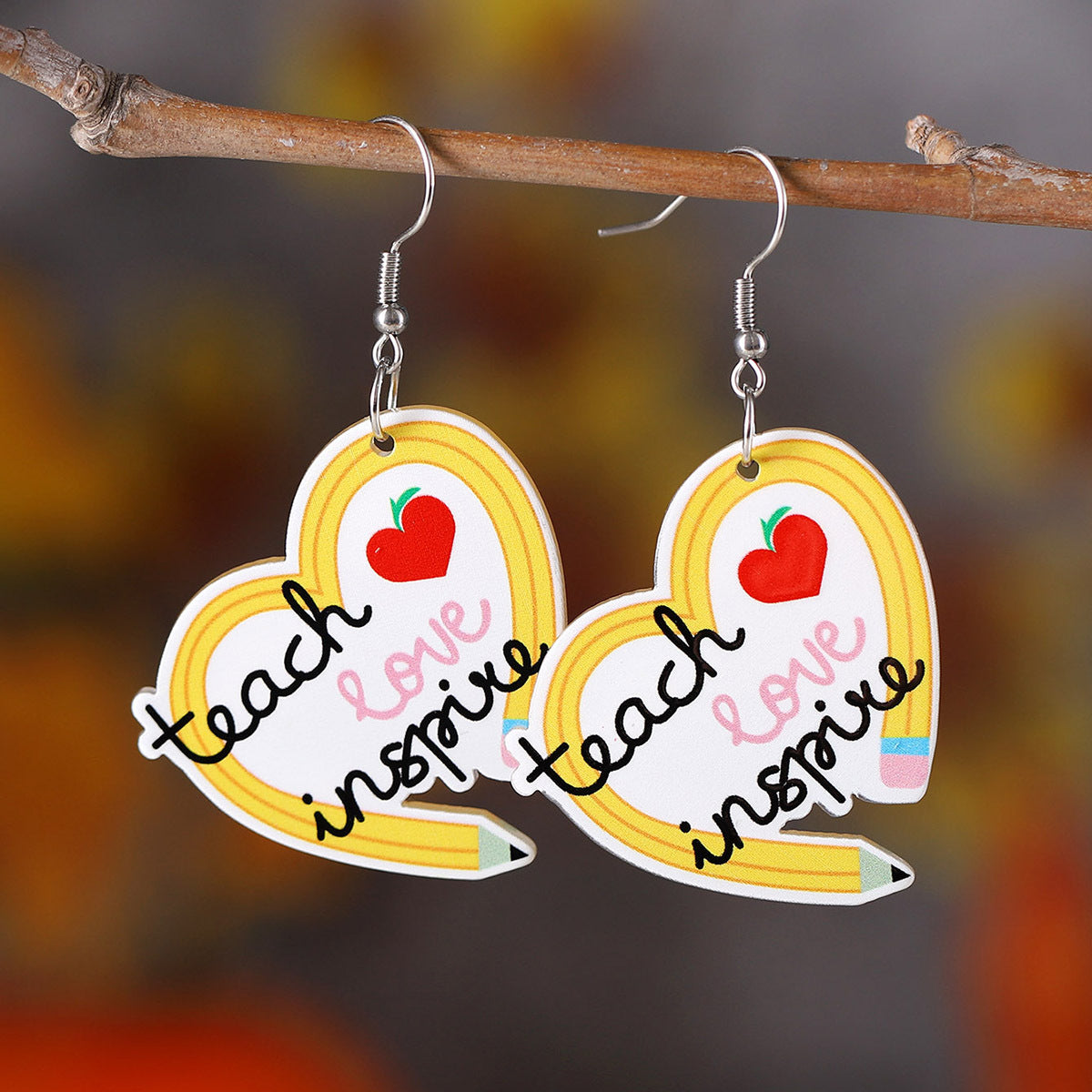 Acrylic pendant earrings are back to school season