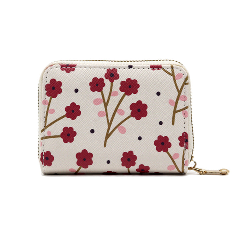 Wholesale Ultra-thin Small Floral Card Clip PU Wallet