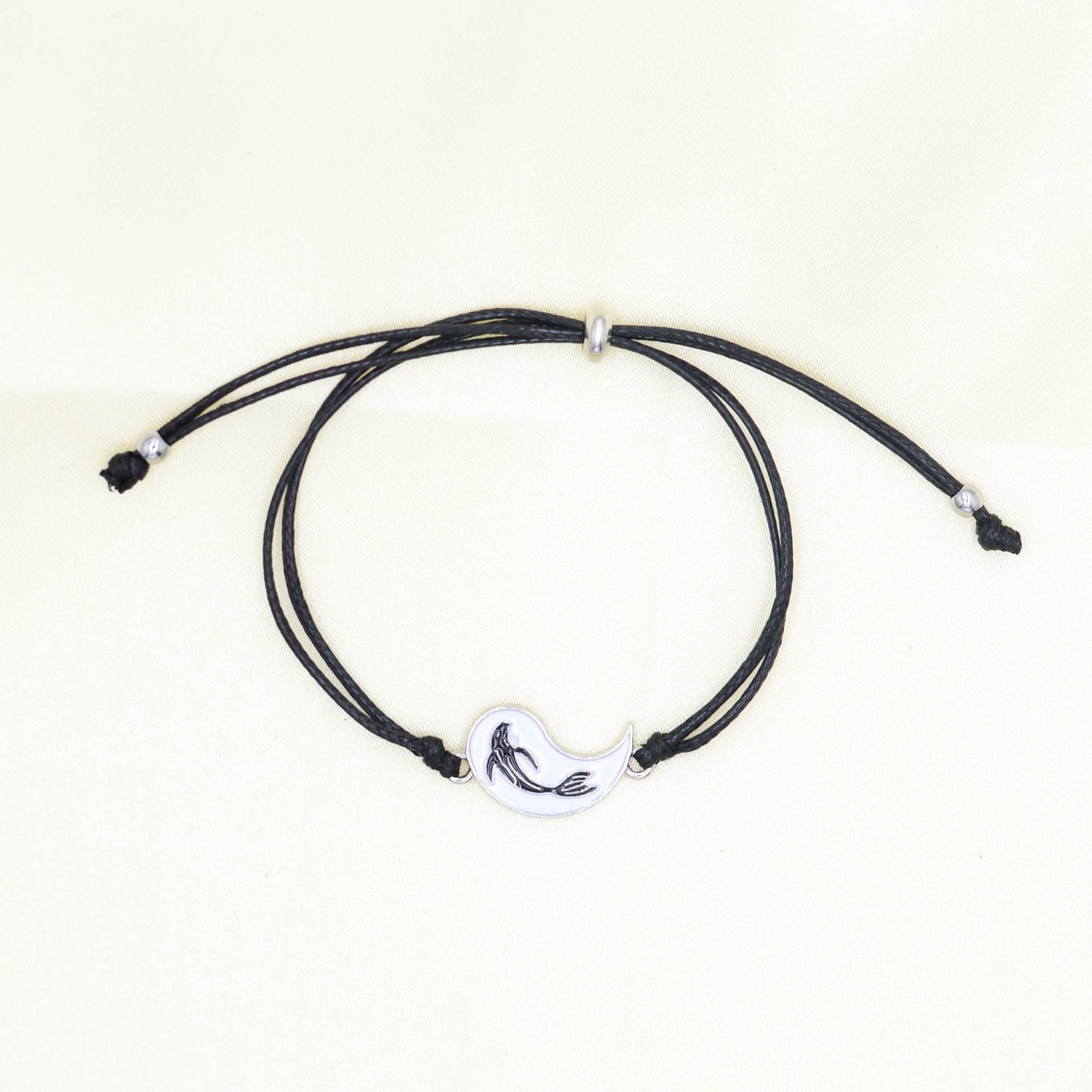 Wholesale  Black and White Tai Chi yin-yang Fish Pattern Alloy Couple Bracelets
