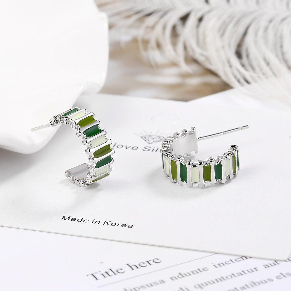 Pendientes de cobre geométricos de forma C al por mayor