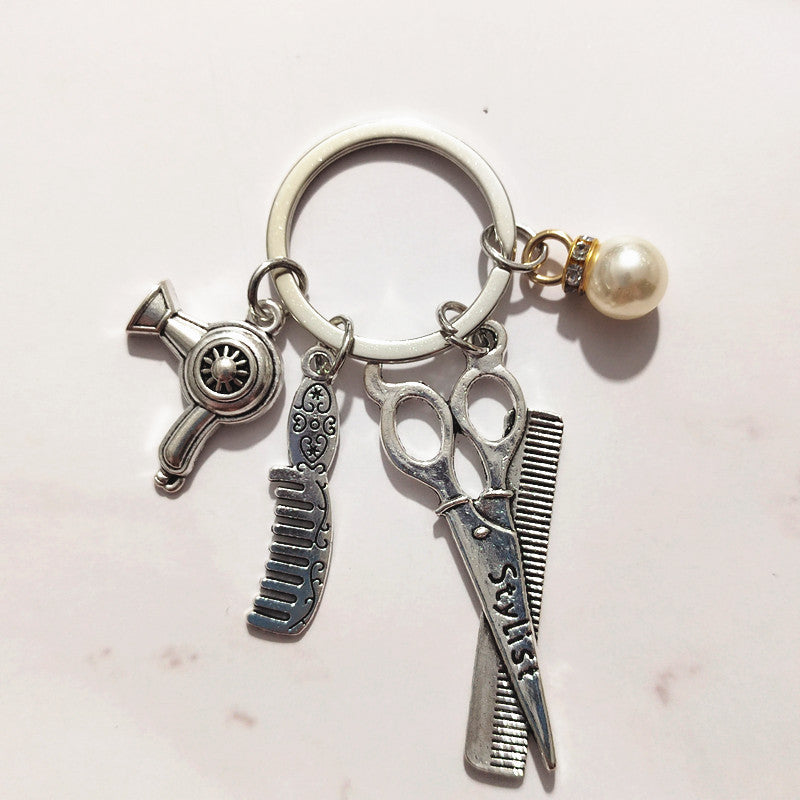 Wholesale Hair Dryer Scissors Daily Necessities Keychain