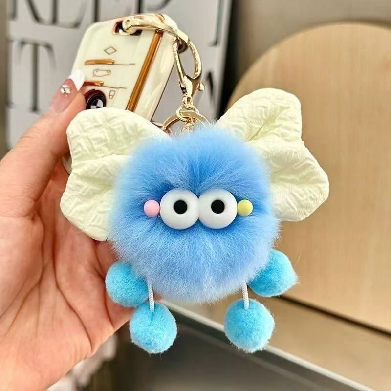 Wholesale New cute plush bow briquettes keychain