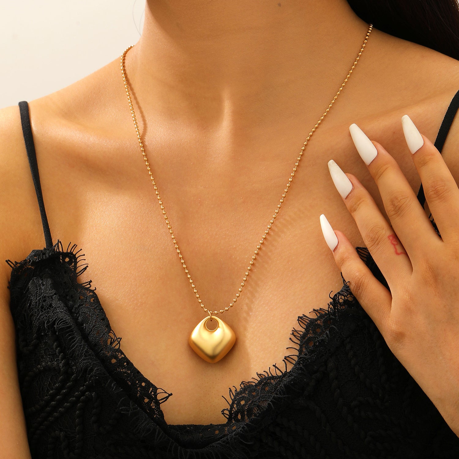 Wholesale Smooth brushed geometric simple necklace I