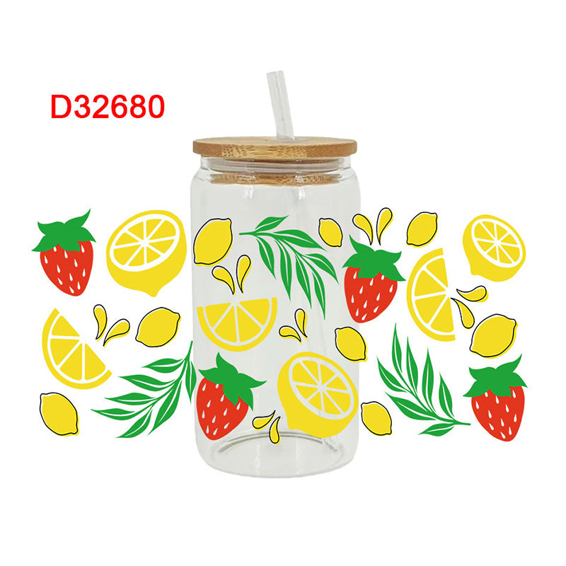 Wholesale Colorful Fruits 16oz Cup UV DTF Wrap