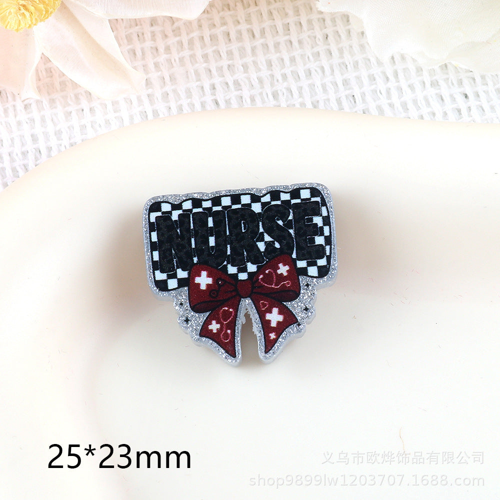 Wholesale 5pcs  Cartoon Bow Acrylic Beads