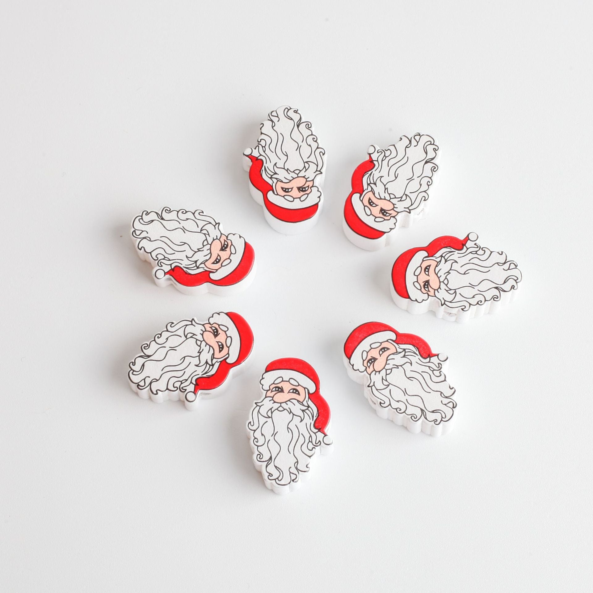 Wholesale  10pcs/pack Santa Claus cartoon Wood Beads