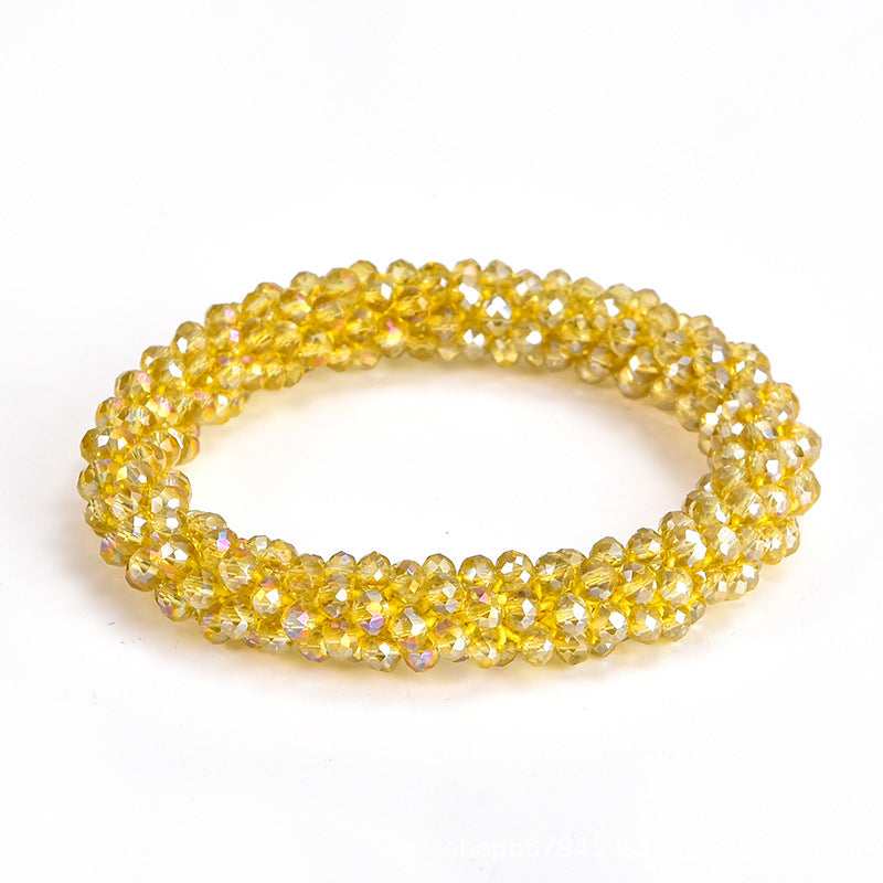 Wholesale Sequin Crystal Color Elastic Rubber Band Bracelet Dual Use