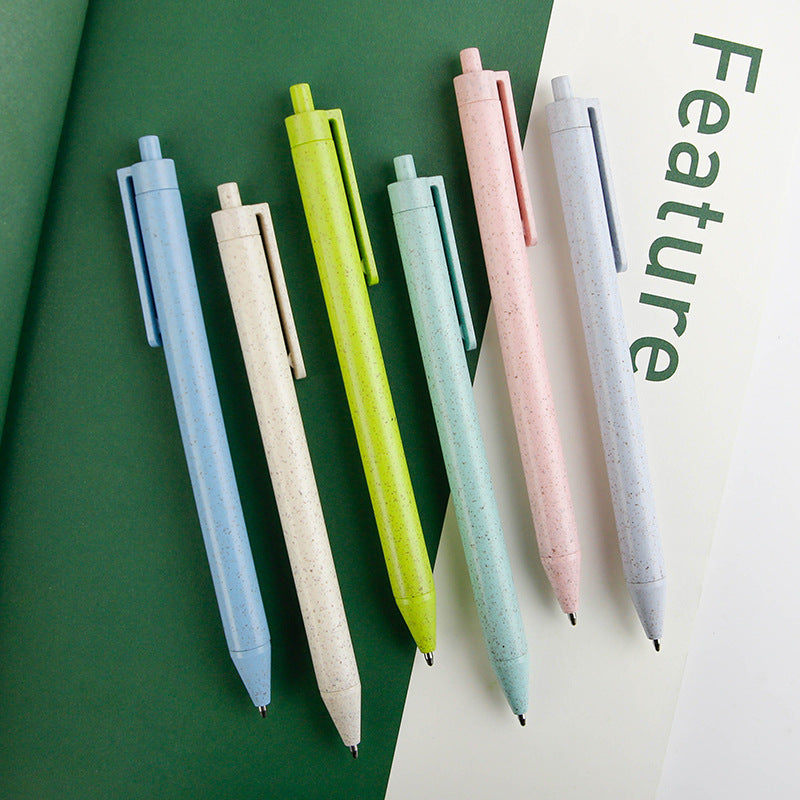 Wholesale Environmentally Friendly Degradable Wheat Straw Button Ballpoint Pen