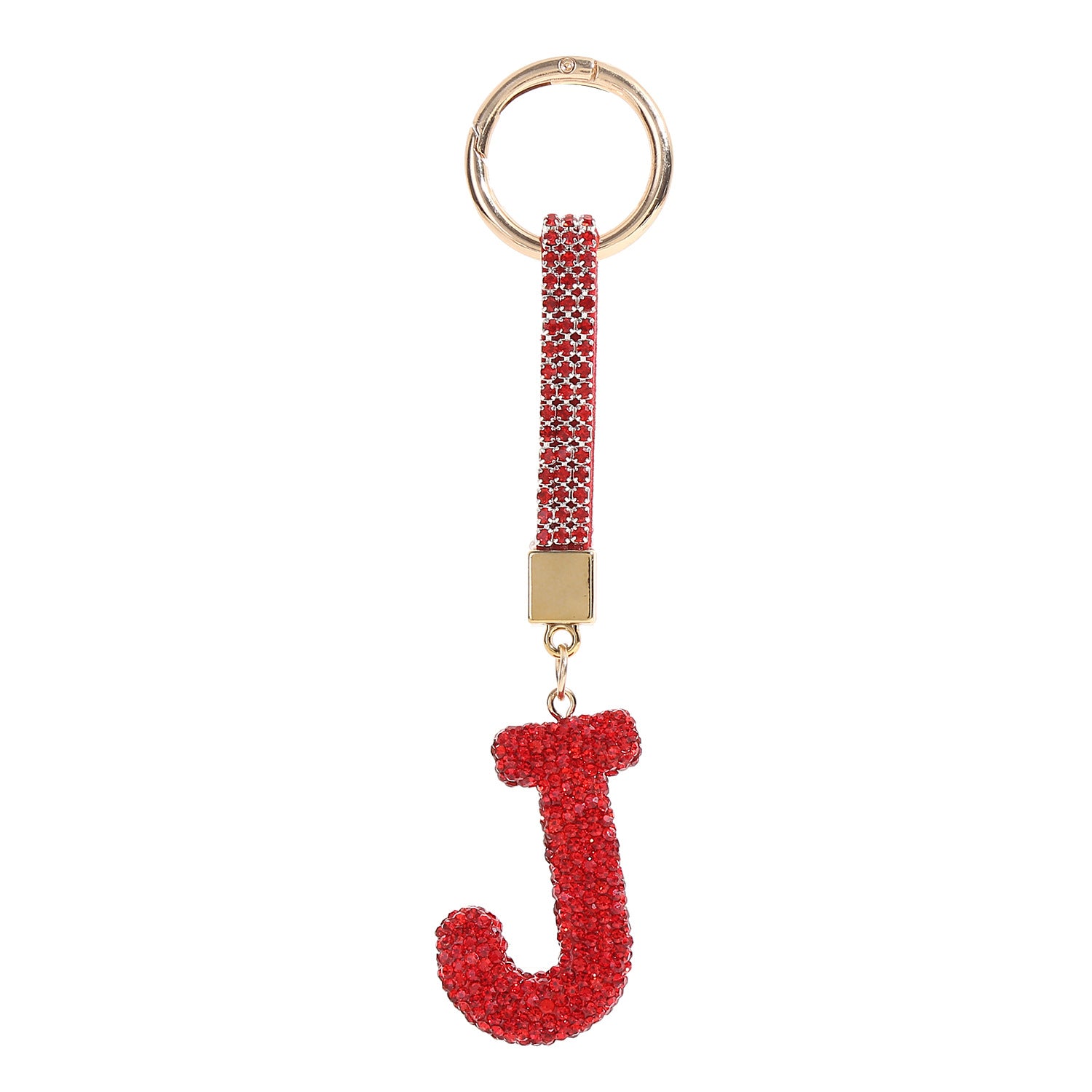 Wholesale Full Diamond Clay Letter J Keychain