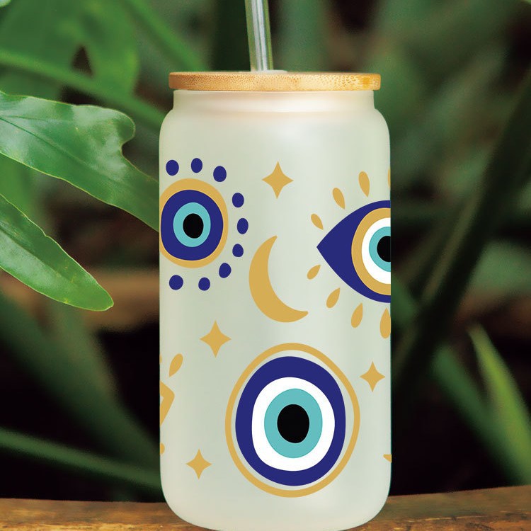 Wholesale Blue Devil's Eye Series 16oz Cup UV DTF Wraps