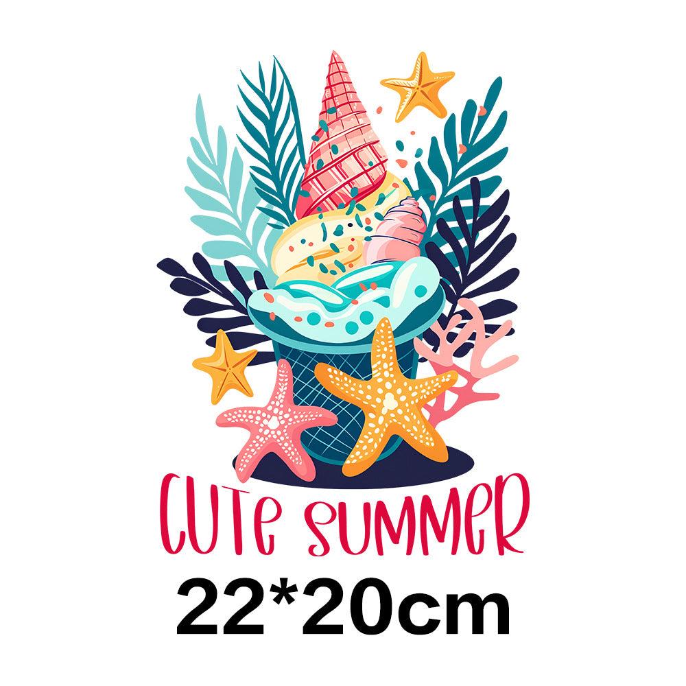 Wholesale 10pcs Summer Tropical Ice Cream UV DTF Ready to Press Transfers Wraps
