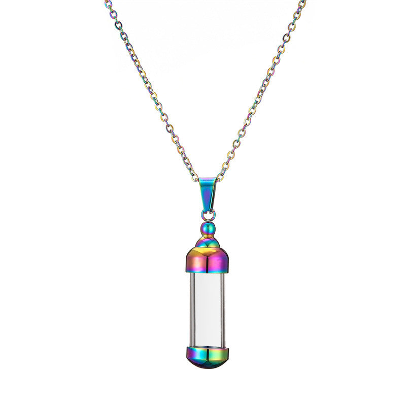 Wholesale Can open perfume bottle pendant stainless steel necklace