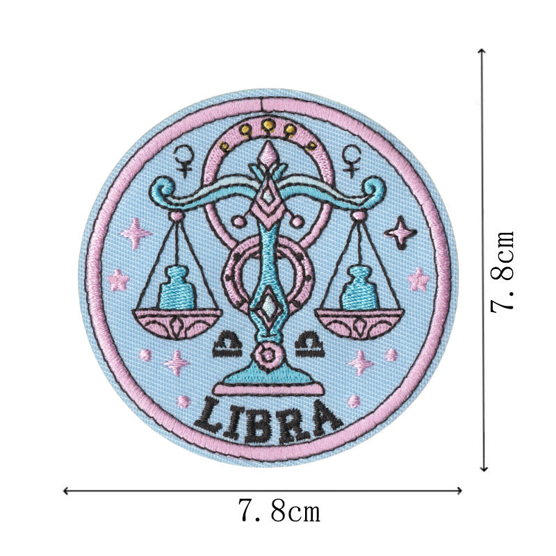 Wholesale Retro Zodiac Embroidered Iron On Patches Set Of 12 Trendy Contion Badges For ets Bags DIY Craft Fashion Accessory