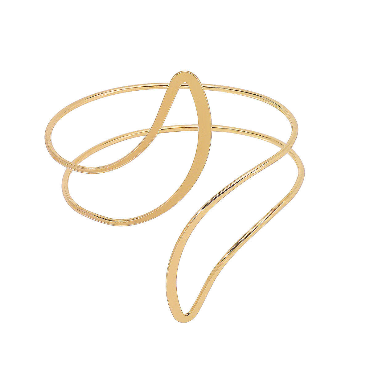 Wholesale Hollow Crescent Metal Vintage Turquoise Open Armband Bracelet