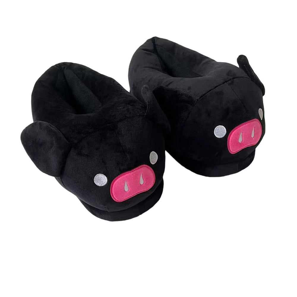 Wholesale Soft Girly Heart Piggy Warm Cotton Slippers