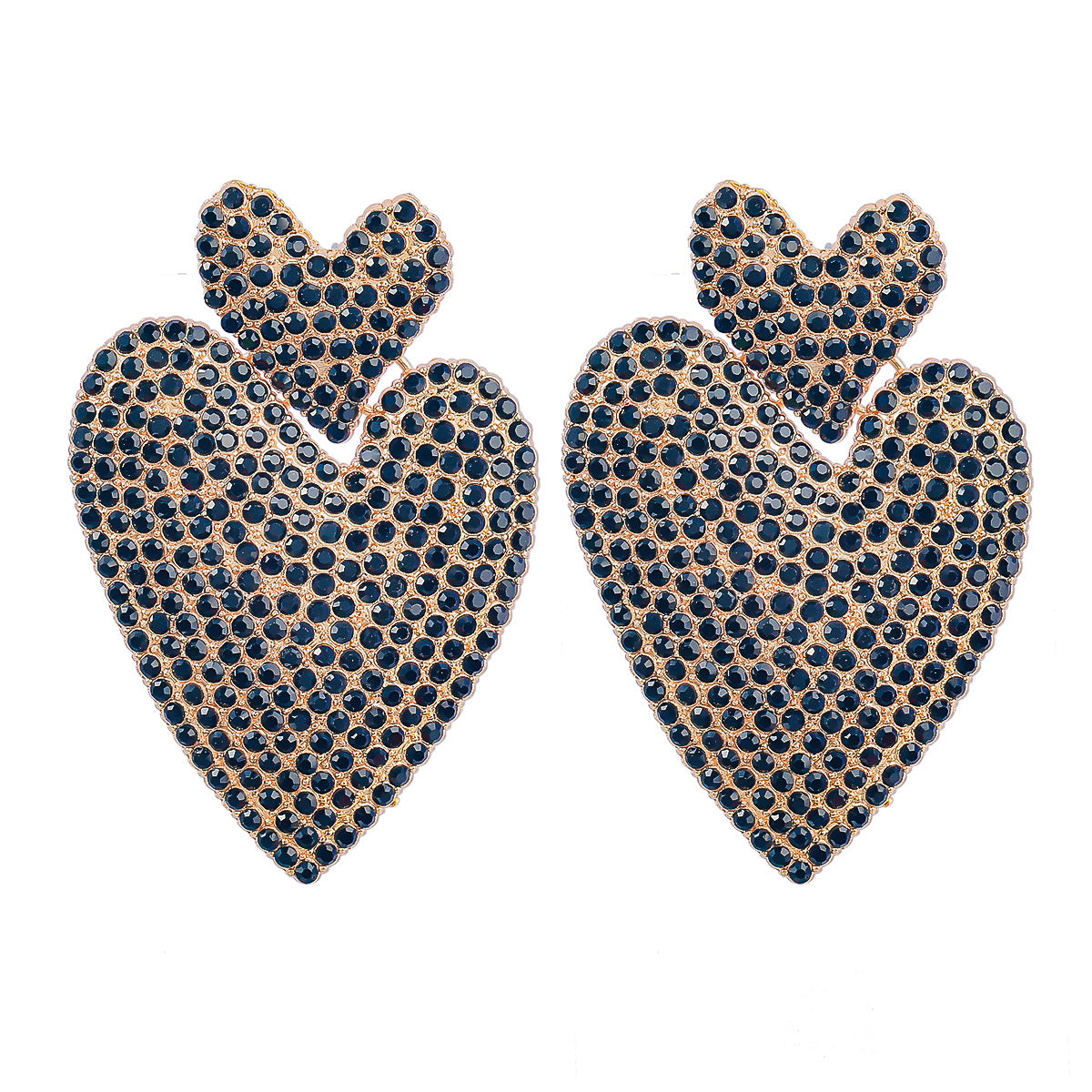 Wholesale Colored Diamond Love Multi-layer Alloy Diamond Boho Style Earrings