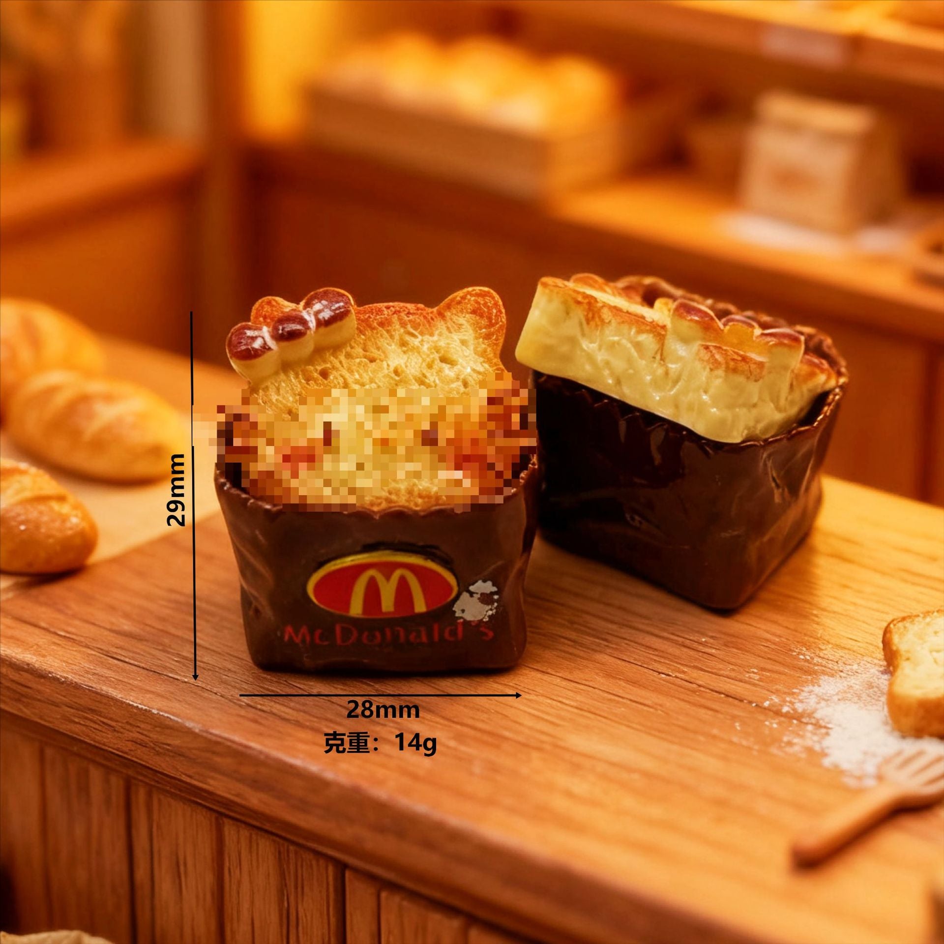 Wholesale 10pcs Cartoon Cat Bread  Bakery Shop Miniature Food Toy Doll Accessories