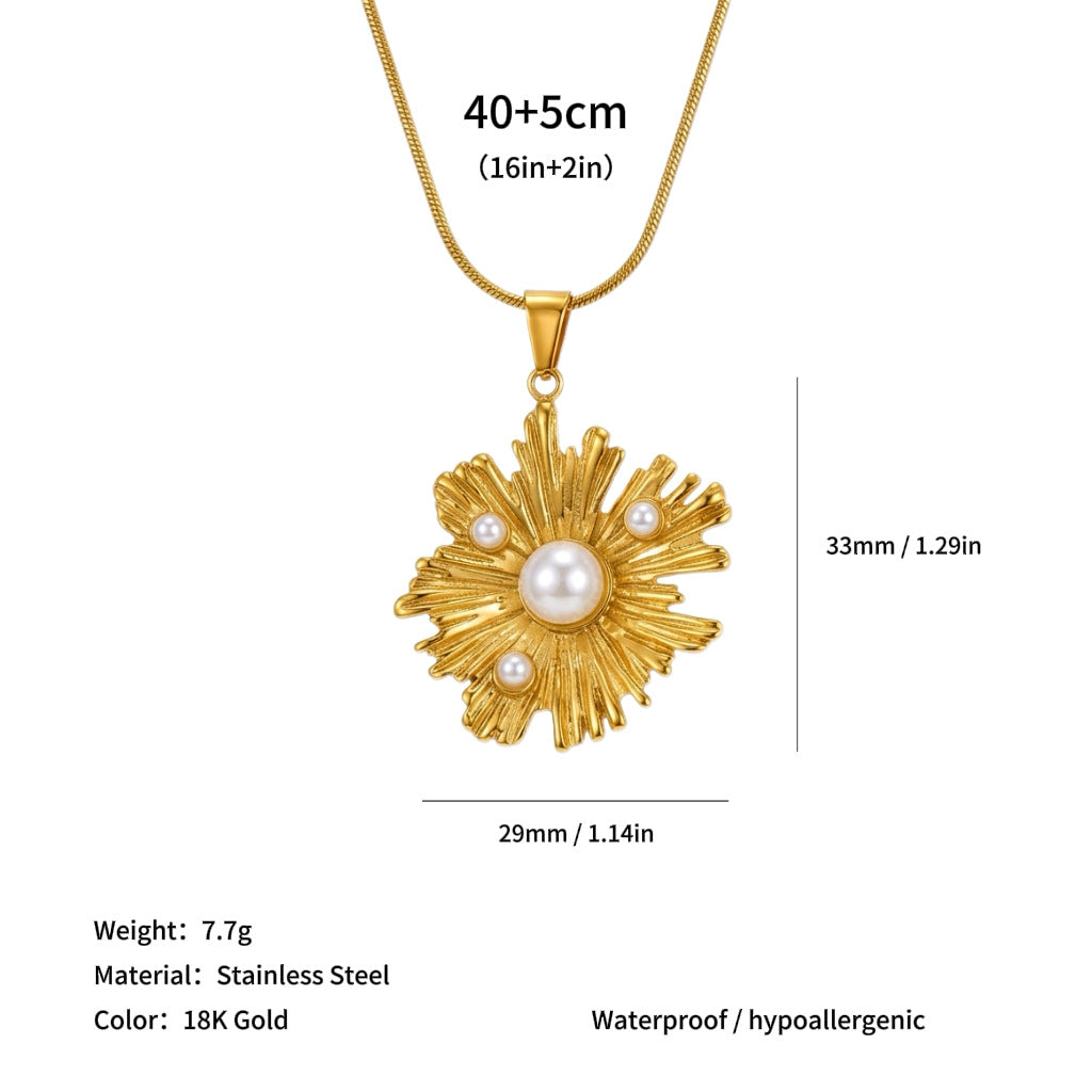 Wholesale Sun Starfish and Other Pendants Titanium Steel Necklace