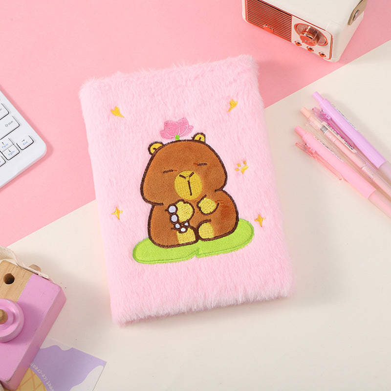 Wholesale Plush Hardcover Pocket Book Cute Cartoon Bear Plush Book Portable Notepad