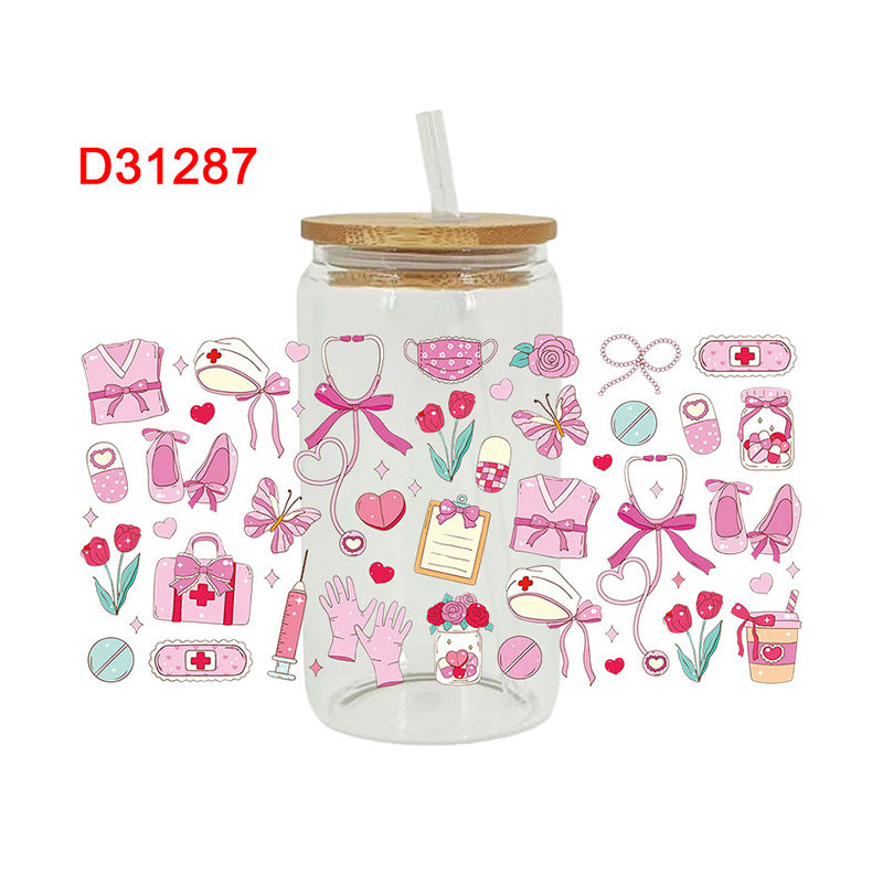 Wholesale Pink Nurses' Day   16oz Cup UV DTF Wraps