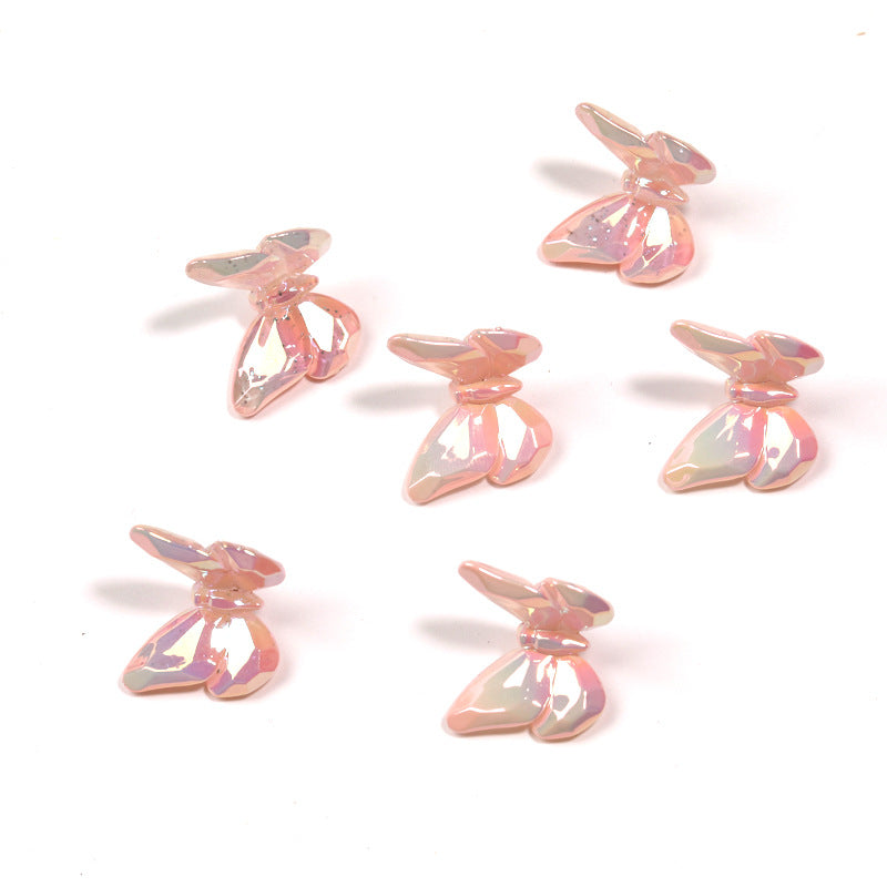 Wholesale 200pcs Translucent sequin butterfly beads UV plated wings hanging hole beads diy mobile phone chain keychain accessories pendant