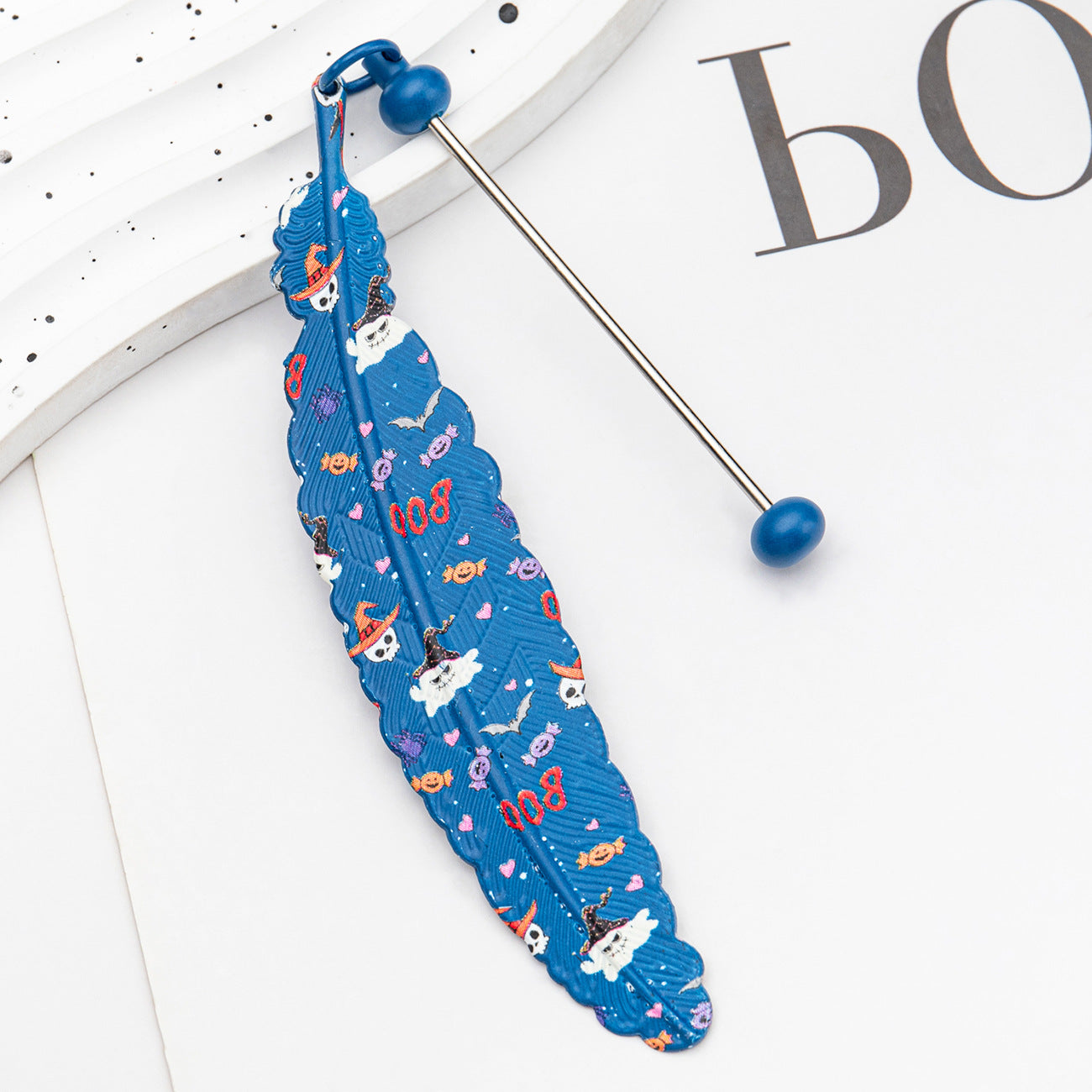 Wholesale New Christmas Halloween Feather Bookmark Handmade DIY Metal Bookmark