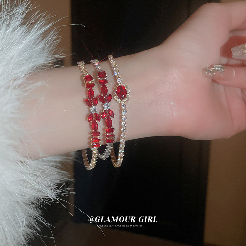 Wholesale Zircon Square Leaf Buckle Metal Bracelets