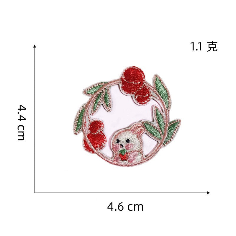 Wholesale DIY Embroidery Cloth Cute Rabbit Self-adhesive Cloth Hat Clothes Patch FS
