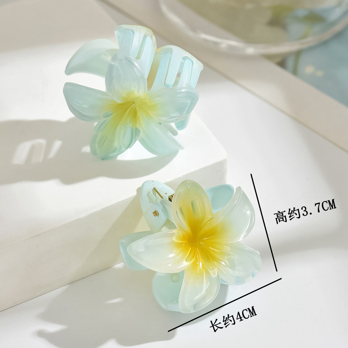 Wholesale Colorful Acrylic Egg Flower Women's Head DIY Shark Clip Hairpin Jewelry