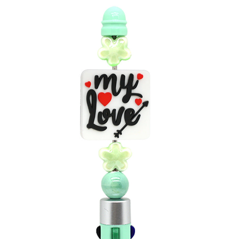 Wholesale Random 100pcs valentine' s day rotatable pen beads