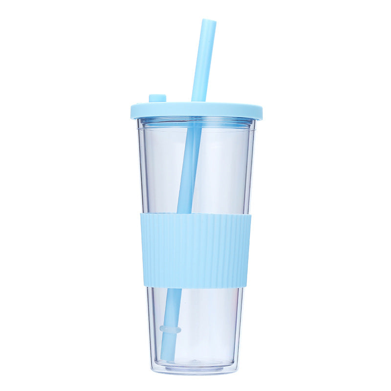 Wholesale Portable Double-layer Large-hole Universal Bubble Tea Lid Plastic Cup