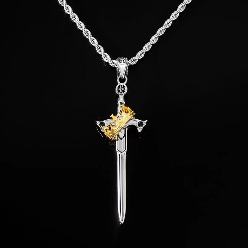 Wholesale Retro Stylish Goth Sword Pendant Necklace