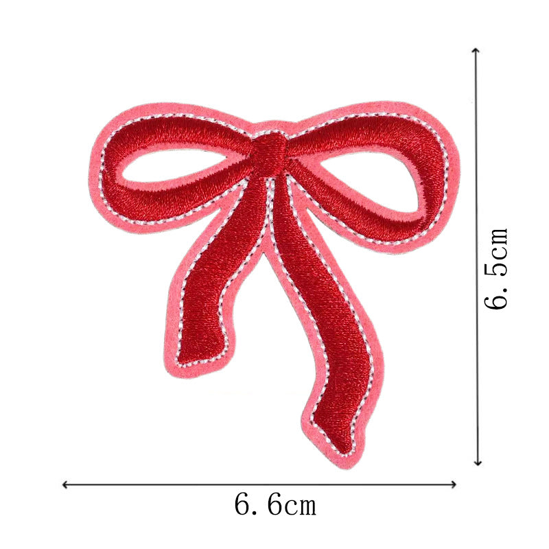 Wholesale Red diverse bow embroidery DIY Patches