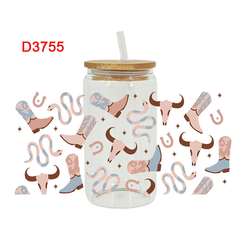 Wholesale Western-style horn boots  16oz Cup UV DTF Wraps