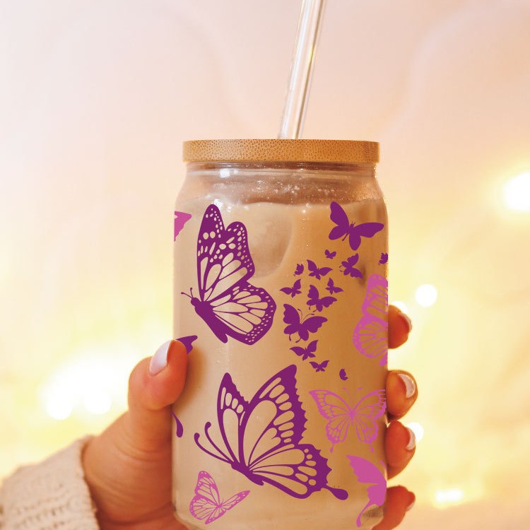 Wholesale butterfly patterns   16oz Cup UV DTF Wraps
