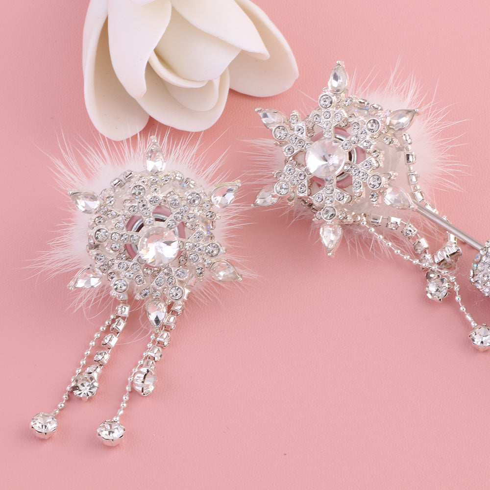 Wholesale Snowflake Spinning Hairy Ball Diamond Ball Crystal Beads