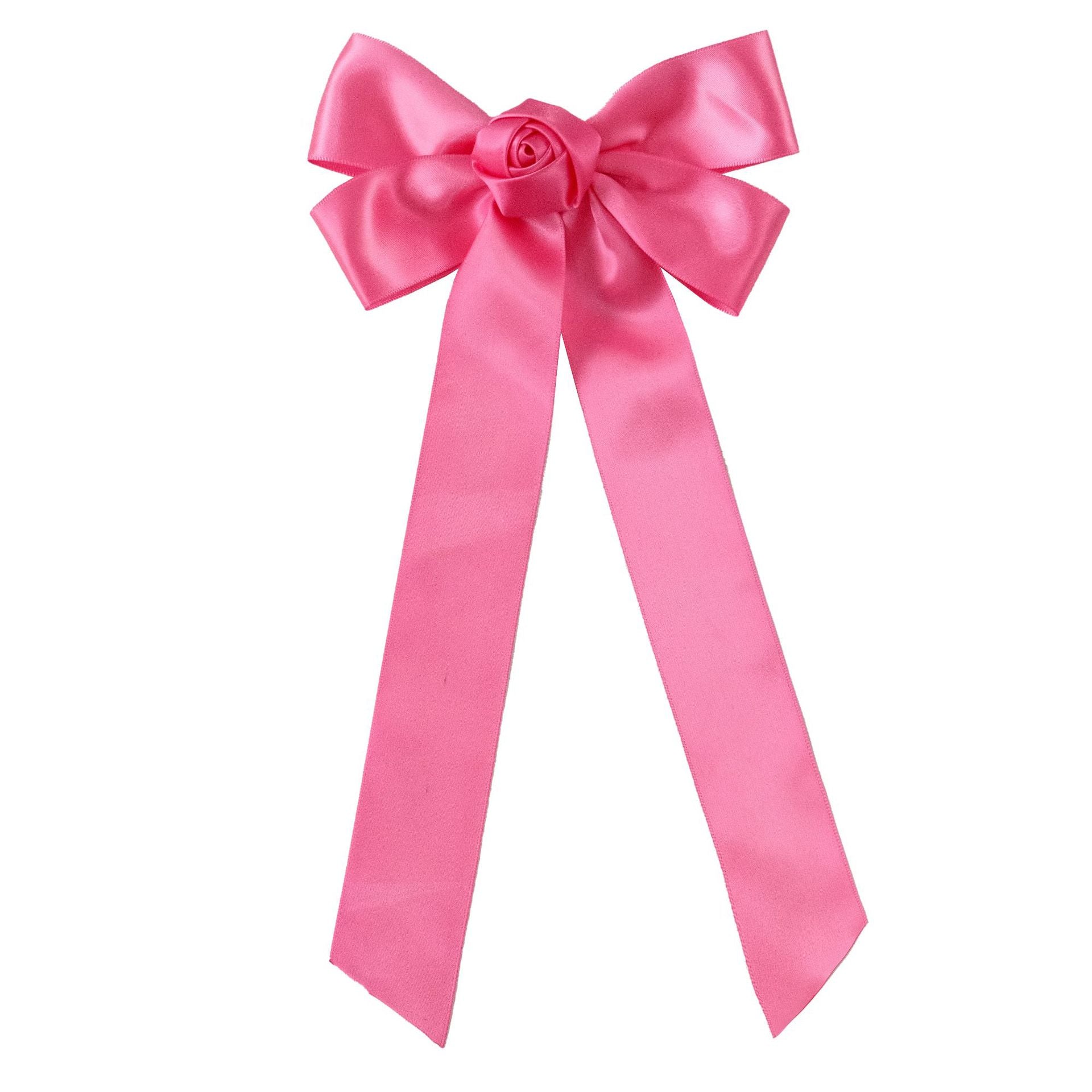 Wholesale Solid Color Polyester Ribbon Bow Hairpin Valentine's Day Handmade Rose Sweet Ribbon Fabric Duckbill Clip
