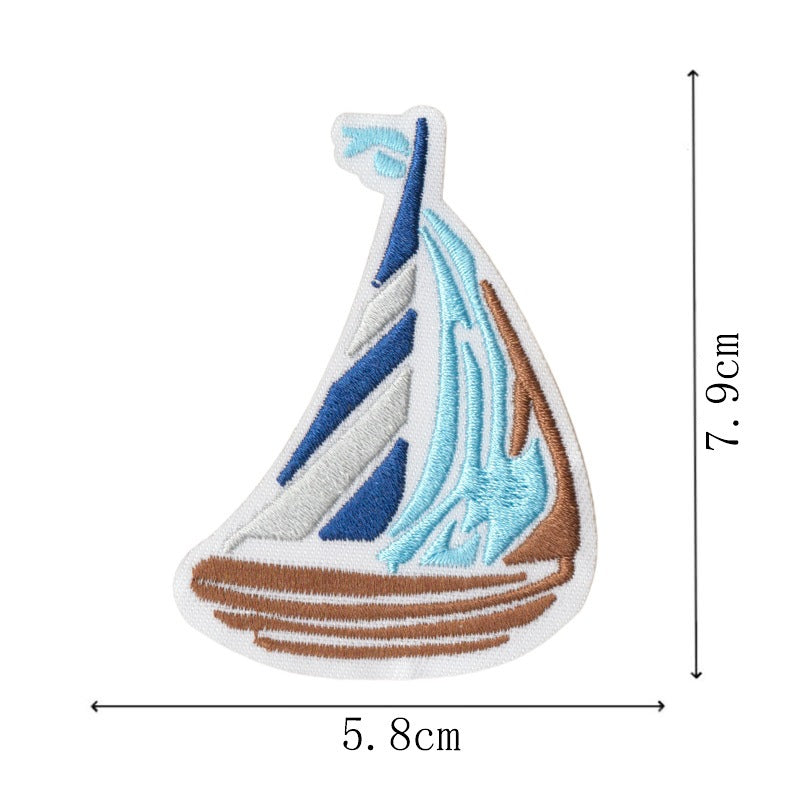 Wholesale Nautical Sailor Embroidered Iron On Patches 15 Piece Set Trendy Decorative Accessory For DIY Crafts Bags Towels Gift Resale