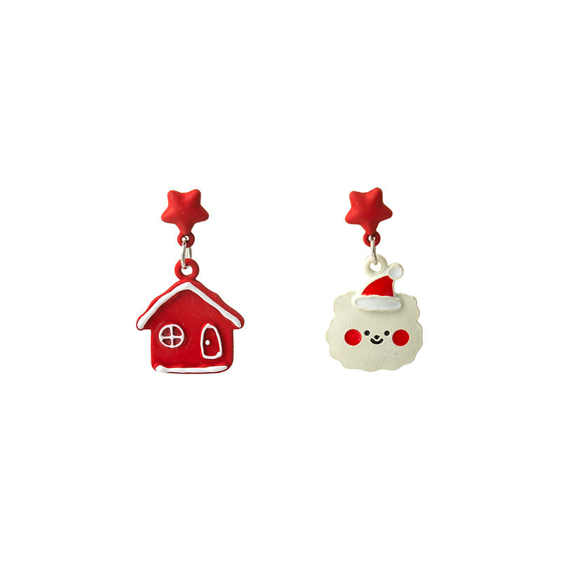 Wholesale Cartoon Christmas Santa Claus Christmas Tree Earrings