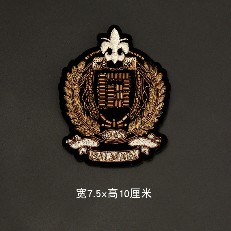 Wholesale Embroidered Metal Crown Badge Patch Pinless Clothing Accessory For Chic Everyday Wear